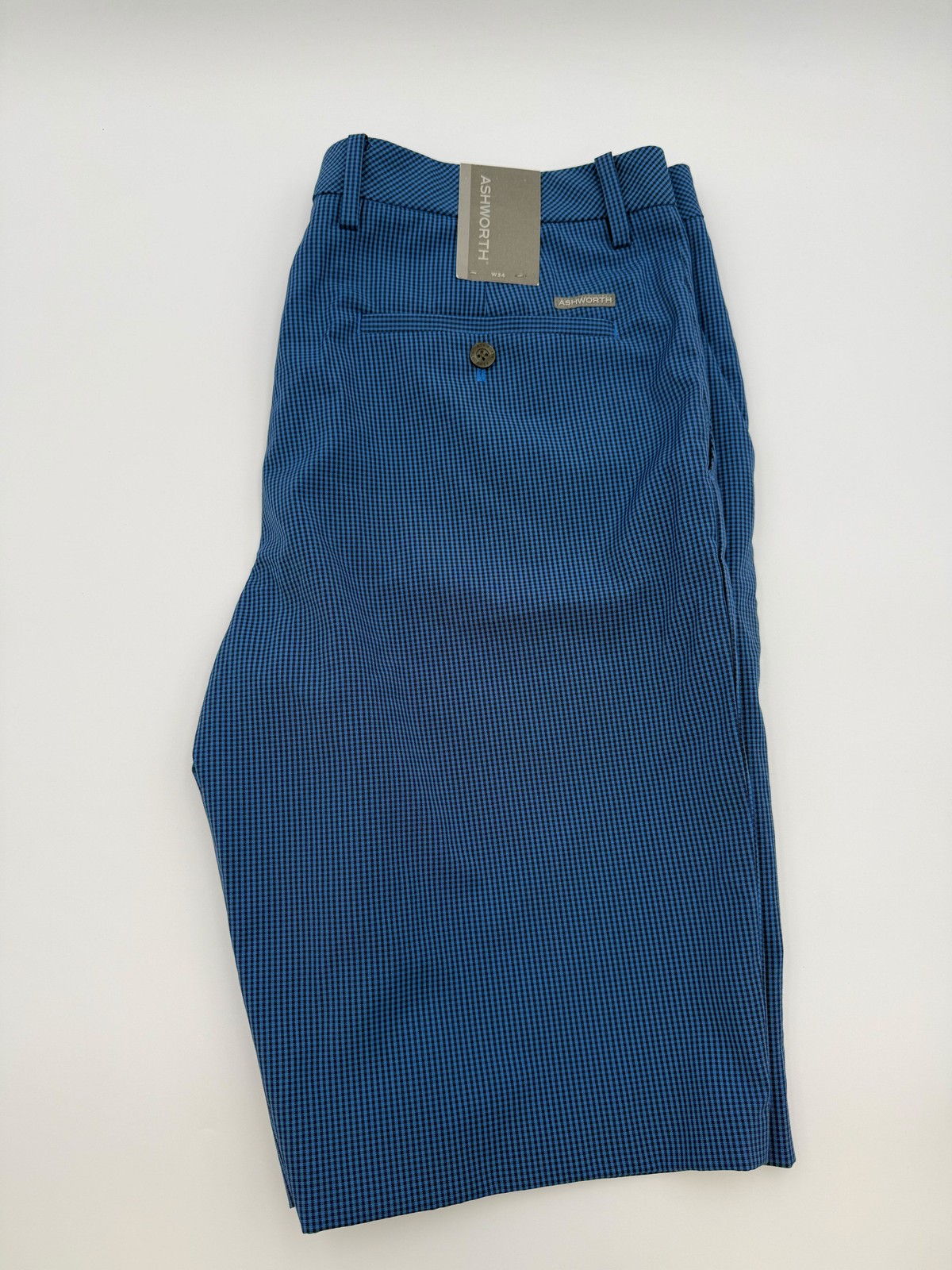 Ashworth Mini Check Short - Palace Blue - Size 34