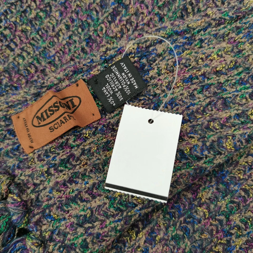 Vintage Missoni Wool Scarf Classic Knitted Winter Warmer Muffler Neck Scarves - Image 4 of 4