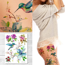   Temporary Tattoos - Spring Flowers  Hummingbird