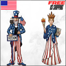Anniversary Yard Sign Decor W/ Iron Stakes Stars 32 X 10" 3PC 4th Of July 250th