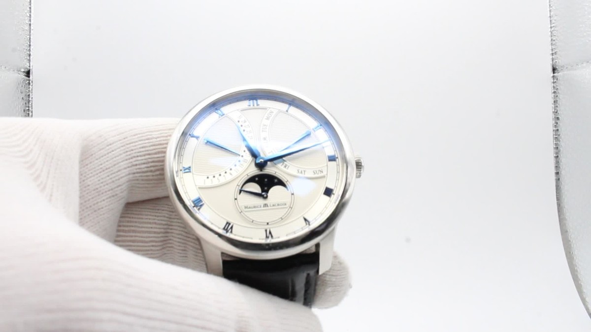 Maurice Lacroix Masterpiece Moonphase Steel Silver Dial Watch