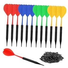  Soft Tip Darts, Bar Dart, Plastic Tip Darts Set, Attach Extra 100 12 black