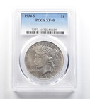 1934-S Peace Silver Dollar XF40 PCGS *7224