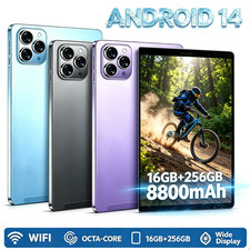10.1 inch Android 14 Tablet PC 16GB 256GB 8800mAh Octa-Core Dual Camera HD Slim