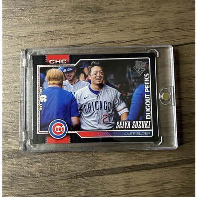 Topps 2026 Series 1 Seiya Suzuki Chicago Cubs Dugout Peeks #217 /10 Short Print