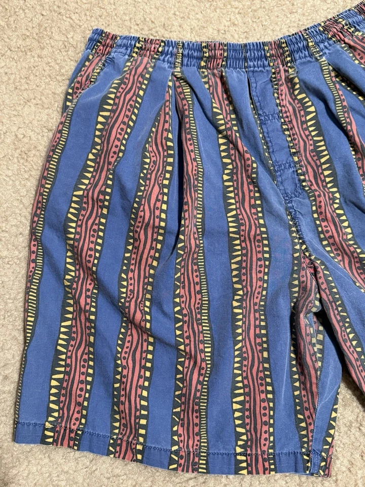 Pantalones Cortos Vintage Nike Años 90 Estampado Abstracto Multicolor M/L Tribal Azteca Foto 3 de 4
