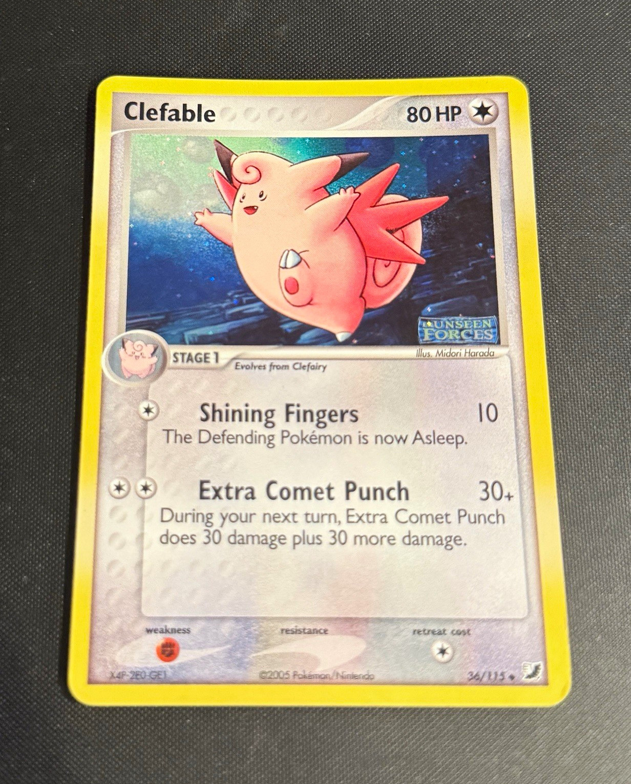 Clefable 36/115 Reverse Holo Unseen Forces Pokémon TCG