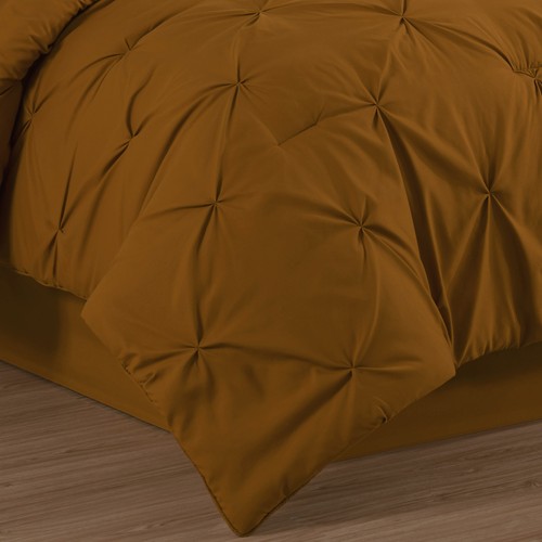 Chezmoi Collection 10-Piece Bed in a Bag Pinch Pleat Pintuck Comforter Set - Picture 20 of 30
