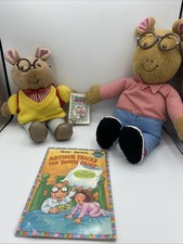 Vintage 1996 Marc Brown Arthur Plush Book Lot of 3 - Playskool, Eden NWT Flaws