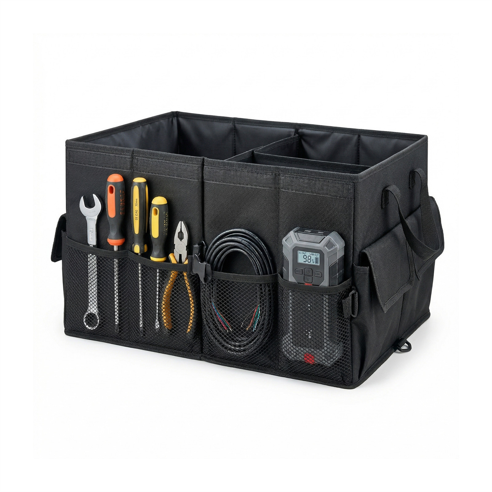 Car Boot Organiser Foldable Storage Box Large Trunk Organiser with Compartments