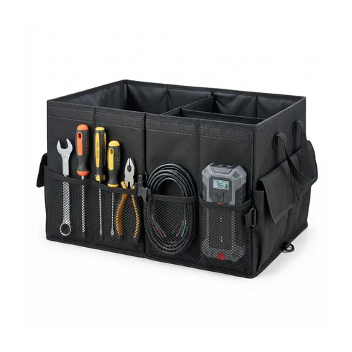 Car Boot Organiser Foldable Storage Box Large Trunk Organiser with Compartments