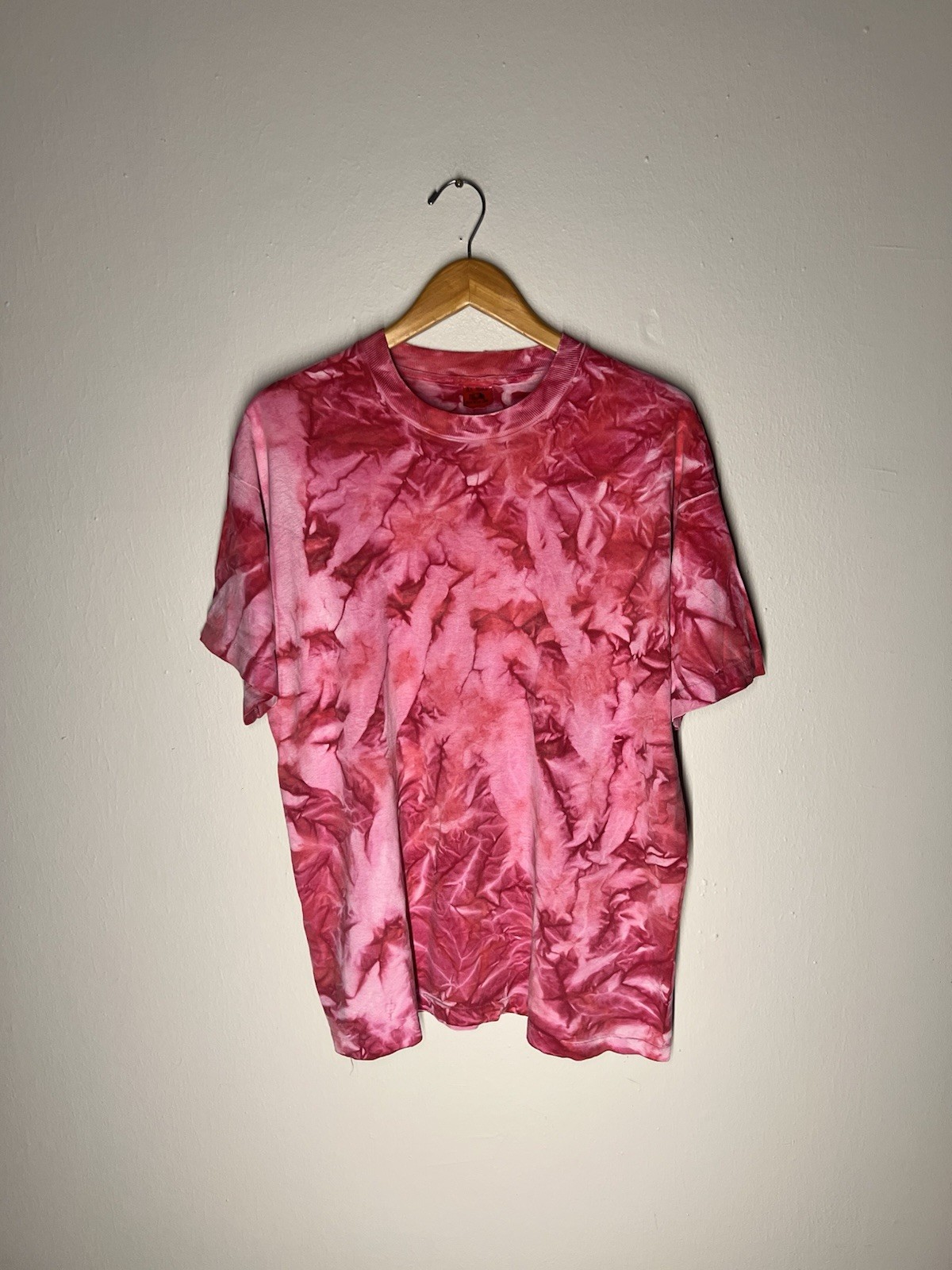 Fruit of the Loom 1990s Vintage Tie Dye T-Shirt XL – Pink Red Single Stitch USA