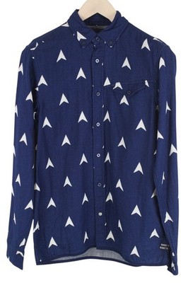 SCOTCH & SODA Ams Blauw Herren Hemd S Navy Reine Baumwolle Gemustert Langarm *