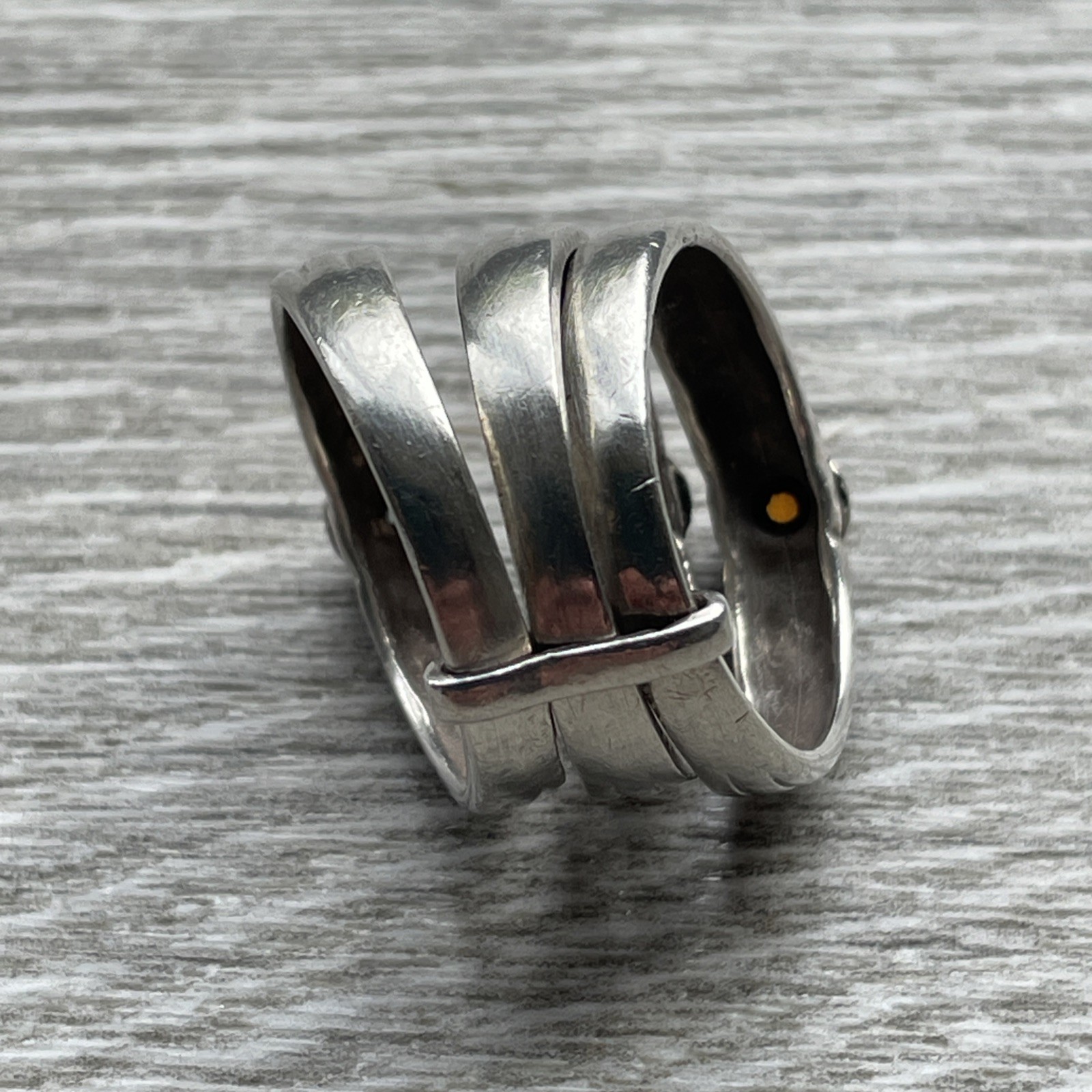 925 Sterling Silver Triple Stack Ring with 3Gem s… - image 8