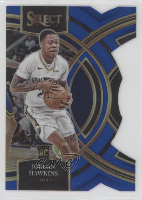 2023 Select Premier Level Blue Prizm Die-Cut /249 Jordan Hawkins Rookie RC ms9