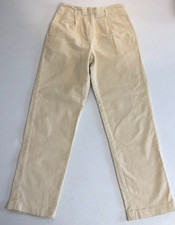 vtg TALBOTS Dress Corduroy Pants Sz 6 Ivory High Waist Pleated Classic