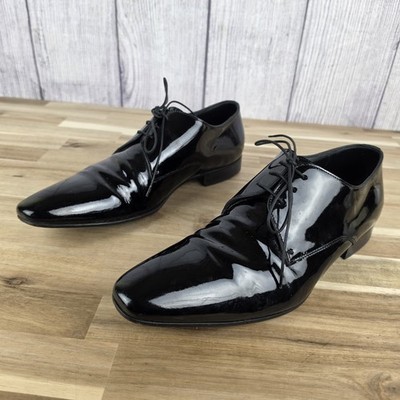 BOSS Hugo Boss Men's Tuxedo Patent Leather Dress Shoes Size 9 Made In Italy 