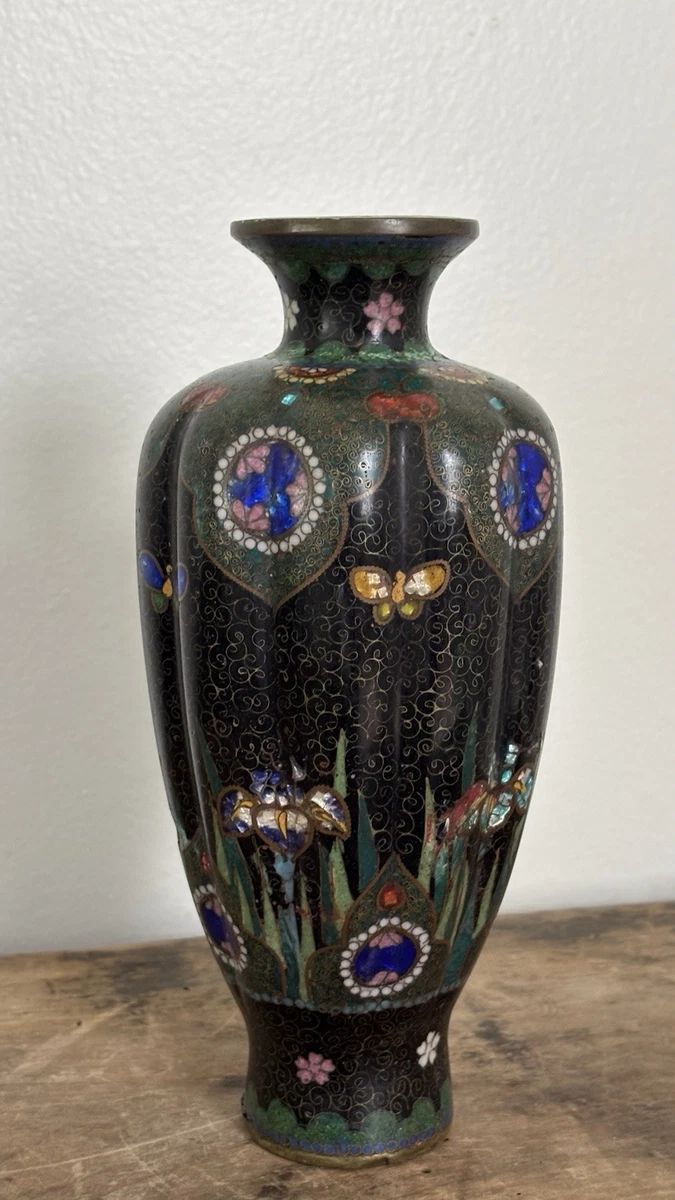 多色景泰蓝1900-1940 年日本花瓶| eBay