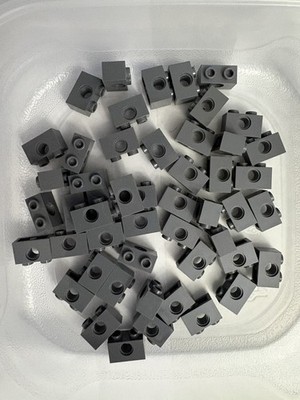 LEGO 50-piece Dark Bluish Gray 1x2 Technic Bricks w/ hole 1 x 2 FREEE SHIPPING
