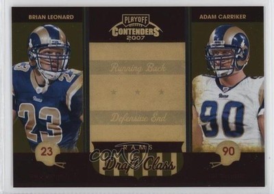2007 Playoff Contenders Gold /250 Adam Carriker Brian Leonard Rookie RC 0q3
