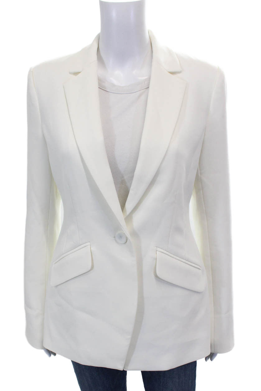 Favorite Daughter Women Blazer White Long Sleeve Buttoned Polyester Size SFree Shipping in US $100+ Orders | $6.95 Orders Below