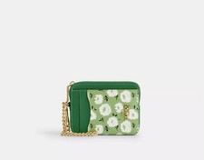 NWT Coach Zip Card Case With Floral Print