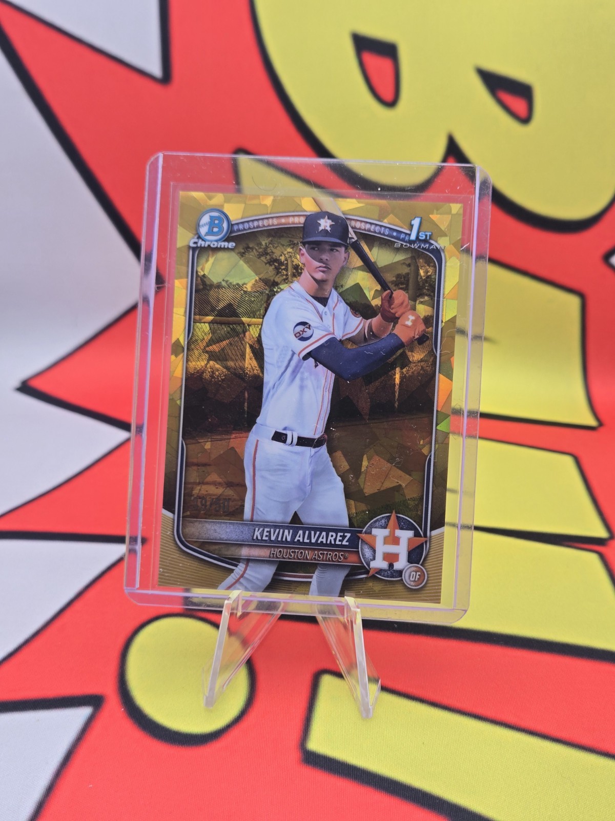 2025 Bowman Chrome Sapphire /50 Gold - Kevin Alvarez - Astros - 1st Bowman