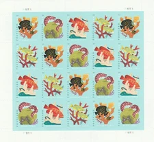 USPS Coral Reefs Postcard 2019 Forever Postage Stamps - Sheet of 20 Postage Stam