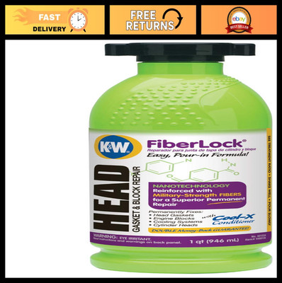 FiberLock Head Gasket & Block Repair - 32 Fl Oz, Engine Sealant, Leak Fixer