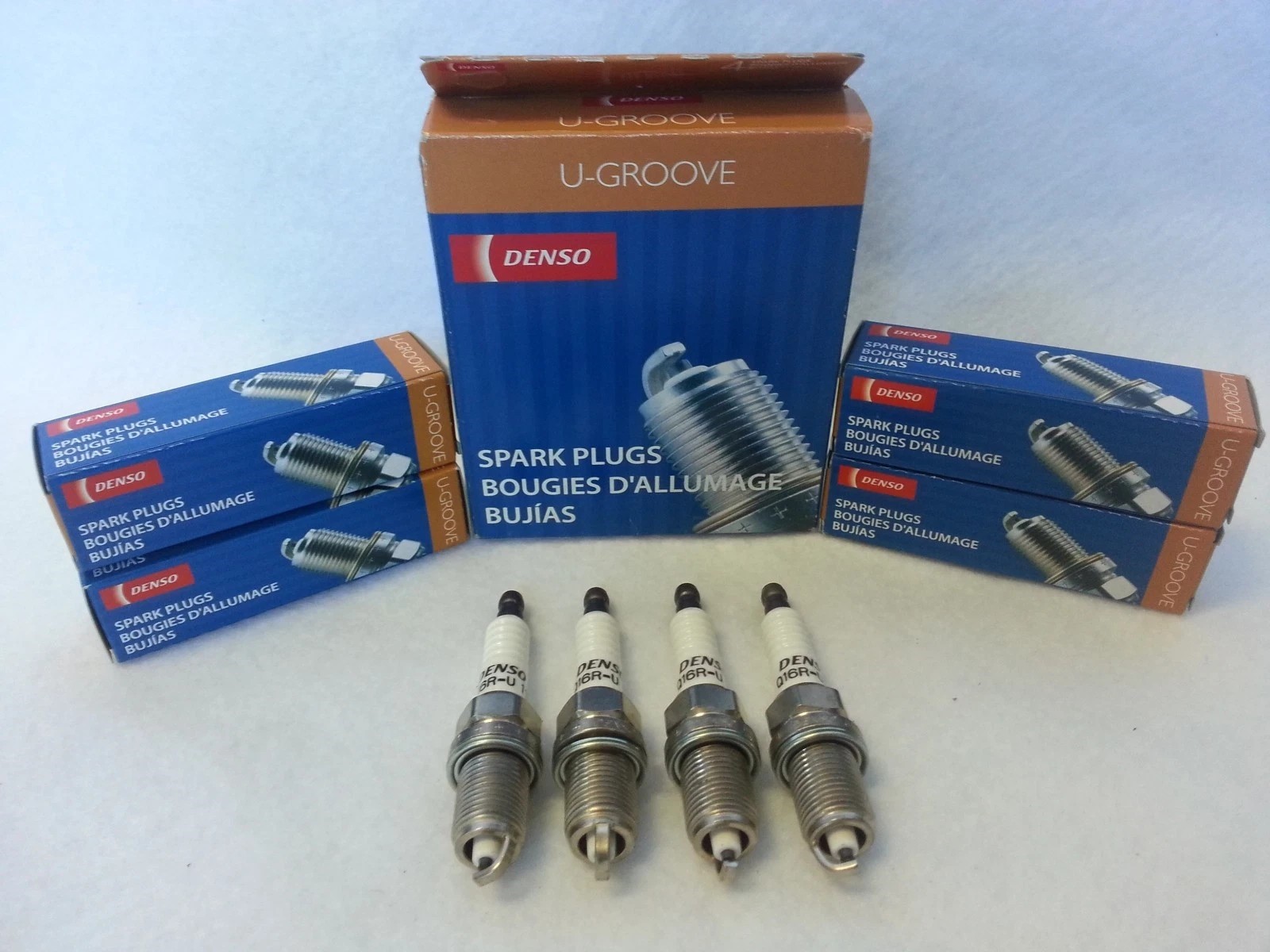 4x DENSO K20R-U 3122 U-Groove Resistor Spark Plug