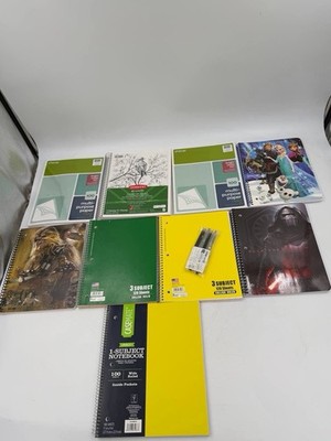 School Supply Lot Notebooks Paper Pads Pens Star Wars Frozen Derwent