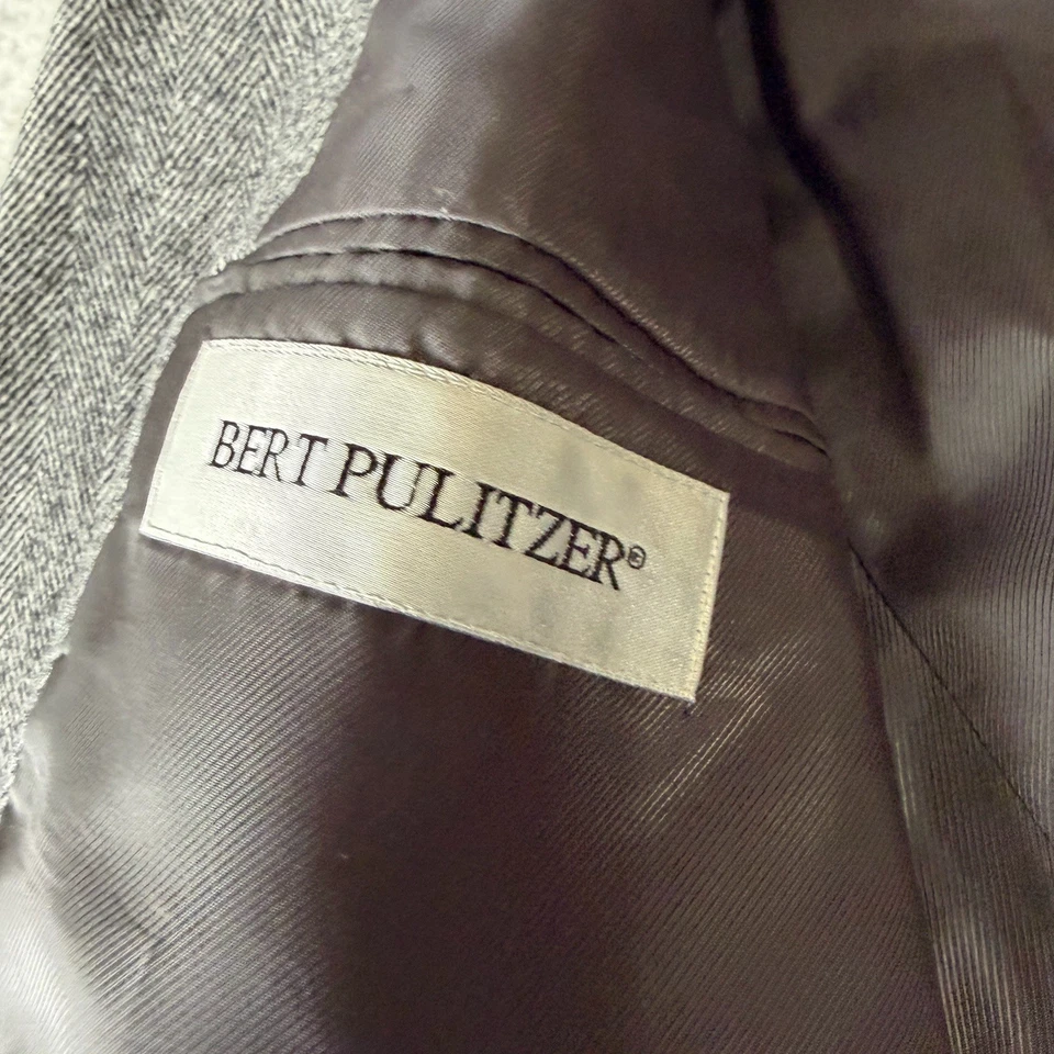 Blazer deportivo Bert Pulitzer 44R para hombre mezcla de pelo camel espiga tweed Foto 4 de 4