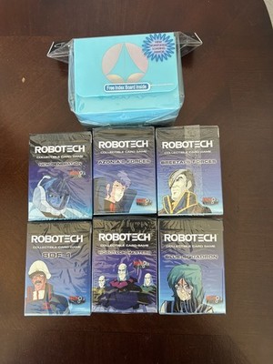 Robotech CCG- 1 set of 6 decks  plus deck box-(only a couple left)