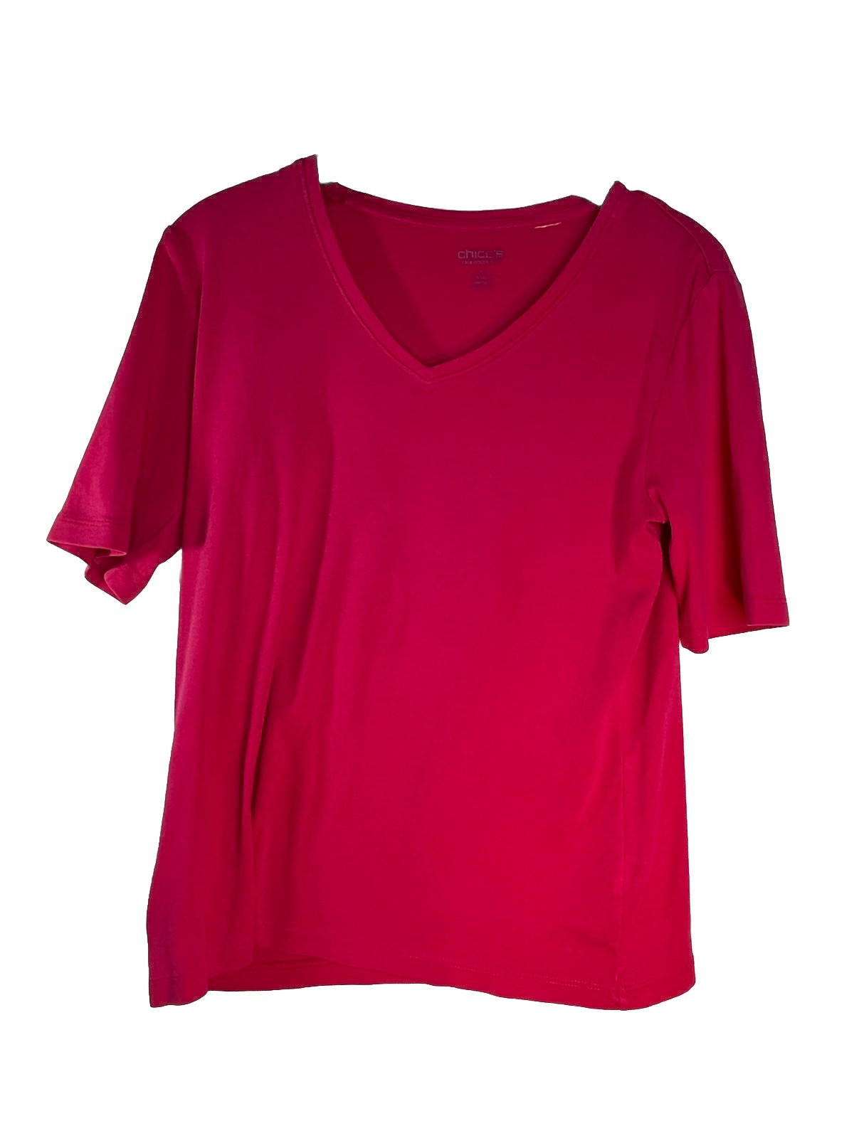 Chicos Solid Vibrant Pink Ultimate Tee Shirt Top … - image 1
