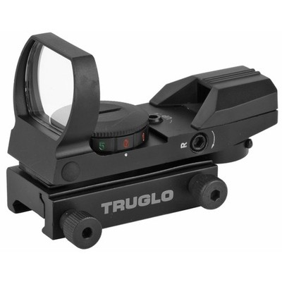 TRUGLO Open Red Dot Sight 1X34mm Dual Color 4 Reticle Multiple Reticles Black