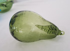 HAND BLOWN GREEN CRACKLE GLASS PEAR ORNAMENT — photo 3