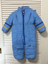 *KUTE KIDDIE Rothschild long sleeve front zipper footie blue snowsuit 18M
