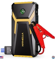 2000A Portable Car Jump Starter for 7L Gas/5L Diesel Engines, Battery Pack