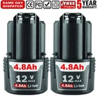 2X 12V 4.8Ah Lithium-ion Battery For Bosch BAT411 BAT412 BAT414 GSR GDR GSB GWI