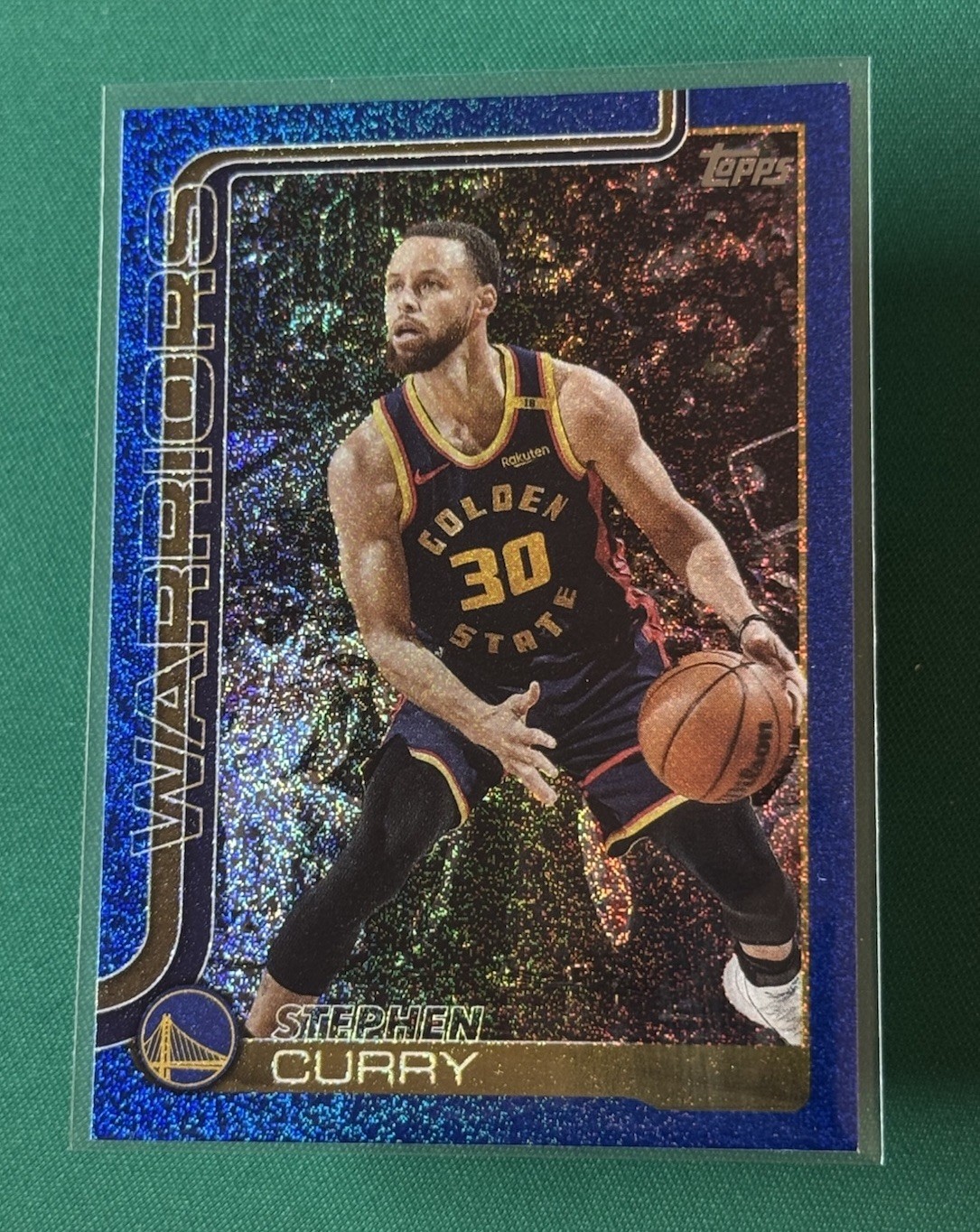 Steph Curry 2025 Topps Basketball NBA Blue Sand Glitter 135
