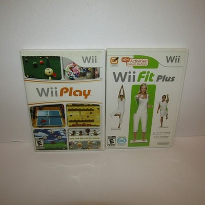 Wii Fit Plus / Wii Play Nintendo Wii Video Games with Manuals Lot of 2 Tested