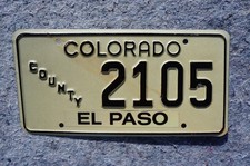 EL PASO County COLORADO License Plate