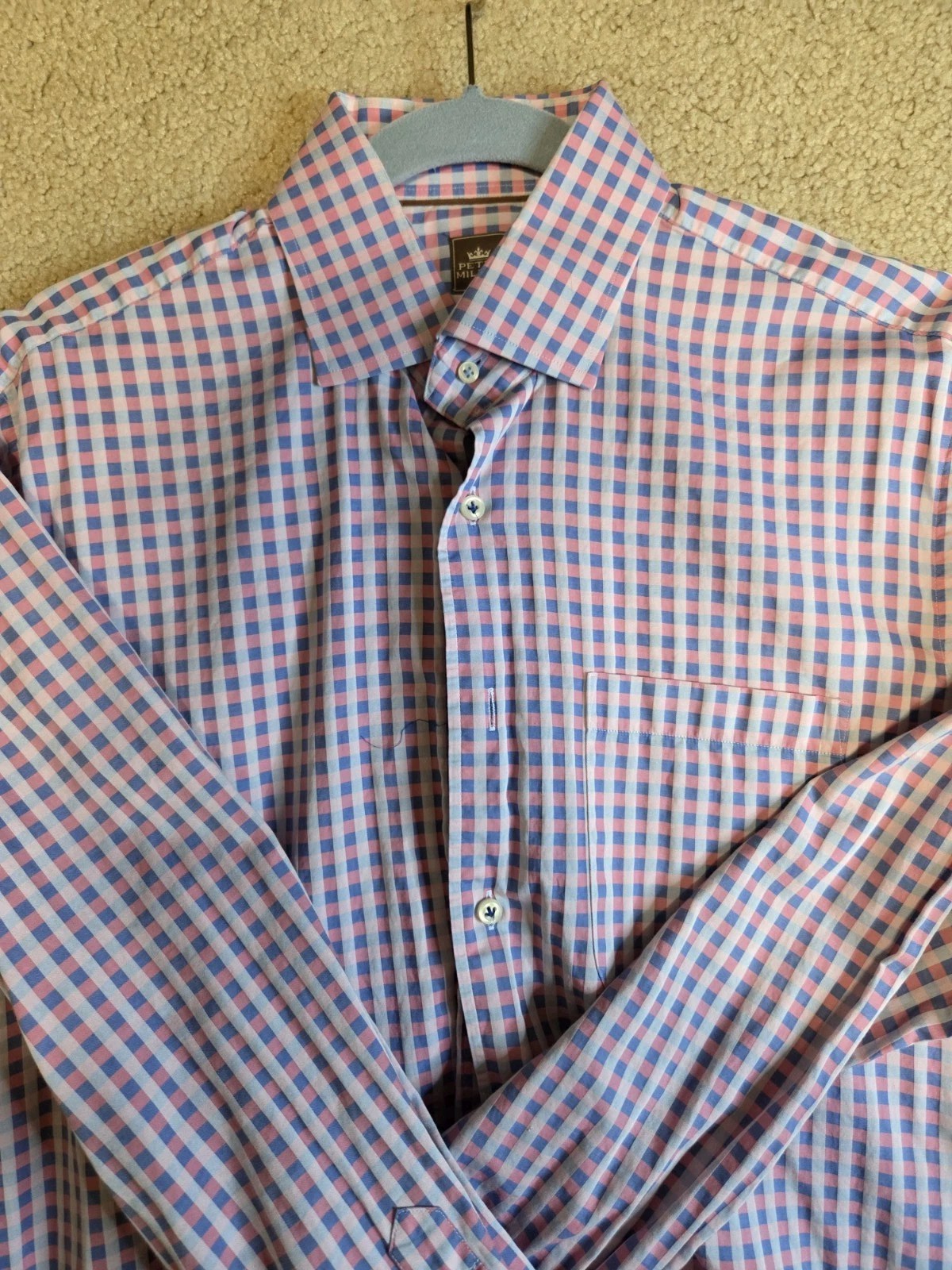 Peter Millar Pink Button Down Collared Shirt Men'… - image 1