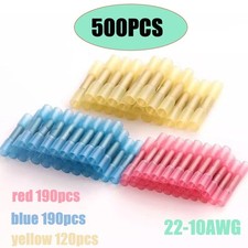 500X Heat Shrink Butt Splice Wire Connector Insulated Waterproof Crimp Terminals