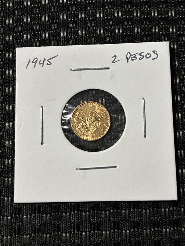 1945 Mexico Gold 2 Pesos Dos Pesos Gold Coin Mexican Gold