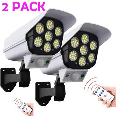 77 LED Solar Motion Sensor Security Camera Style Wall Light Remote IP65 Outdoor
