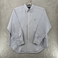 Ralph Lauren Men's Dress Shirt 17.5 34/35 Blue Classic Fit Long Sleeve