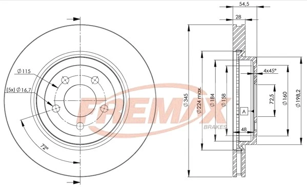 FREMAX BD-9197 Brake Disc for CHRYSLER - Imagem 3 de 3