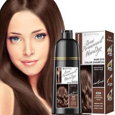 400ML Natural Instant Hair Dye Color Shampoo With Argan Oil, Color - Chestnut