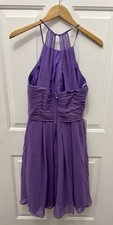 Azazie Adriana Tahiti/Purple Chiffon Bridesmaid Prom Dress-Size A8 With Pockets